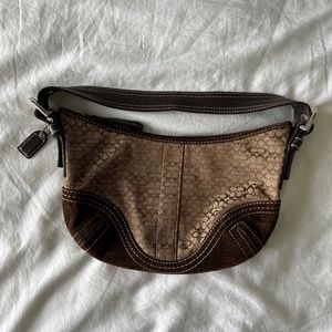 Coach G052-2154 Brown Signature Logo Small Shoulder Bag & Wallet